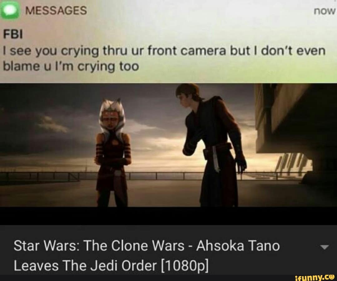 The meme is a screenshot of a text conversation where someone is responding to a screenshot of a person crying. The text says "I see you're crying about it" but the original message is not shown. The meme is implying that the person is overreacting and that someone else (likely a friend or family member) is calling out their emotional response as being over the top.